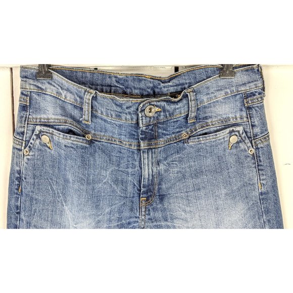 Vintage light blue bleached/faded wide leg denim jeans - Picture 3 of 5